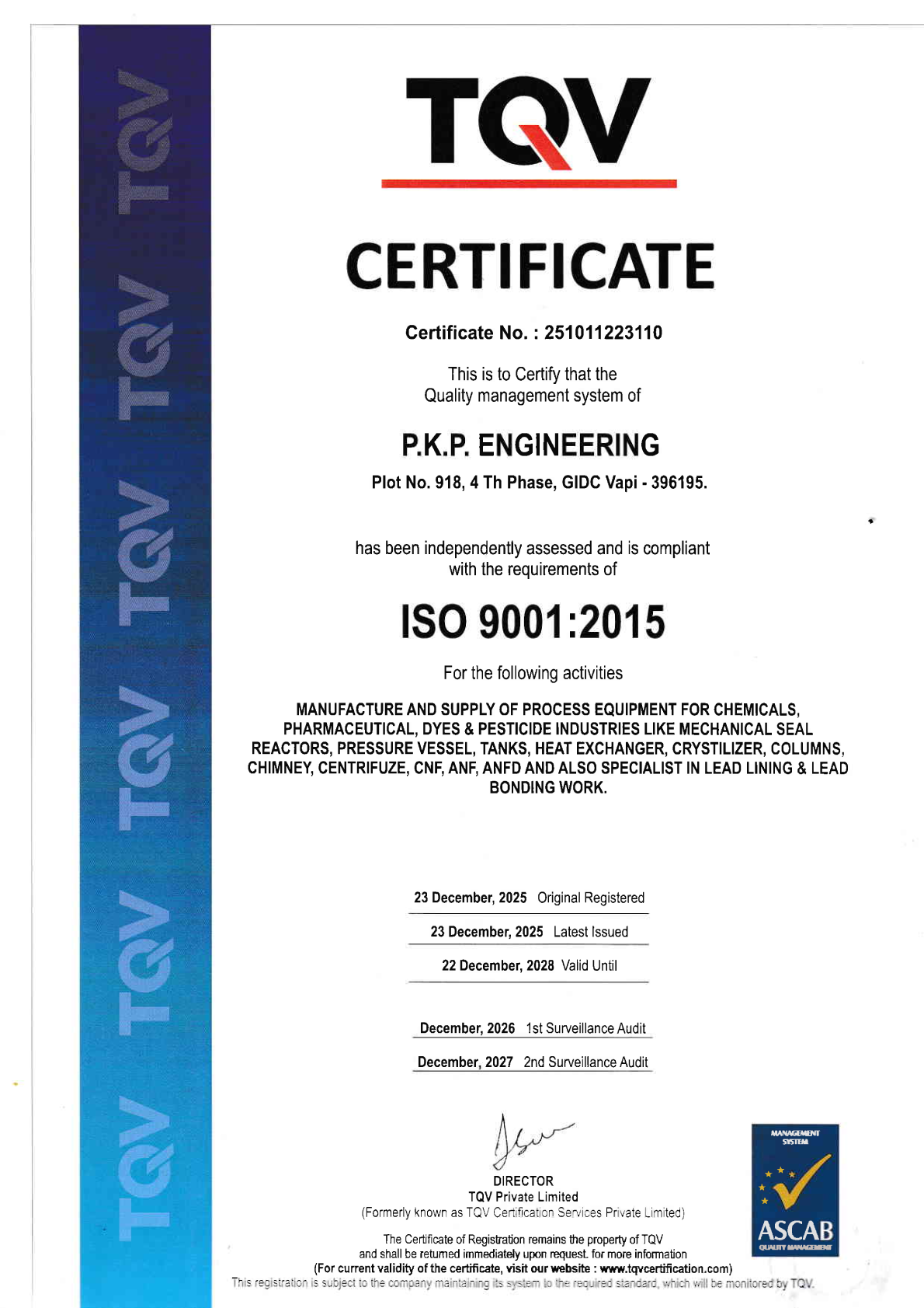 TQV iso-certificate